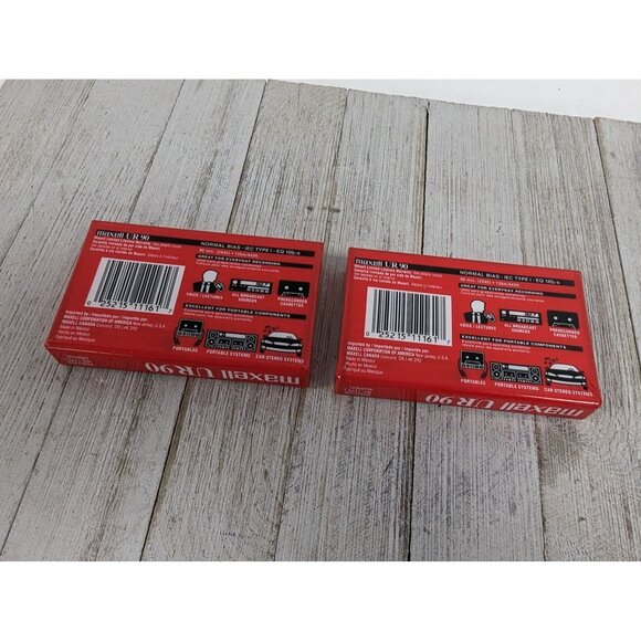 Lot of 2 Maxell UR-90 Normal Bias Audio Cassette 90minute Tapes New - Picture 2 of 3